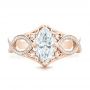 18k Rose Gold 18k Rose Gold Custom Marquise Diamond Engagement Ring - Top View -  102731 - Thumbnail