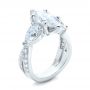  Platinum Custom Marquise Diamond Engagement Ring - Three-Quarter View -  101227 - Thumbnail