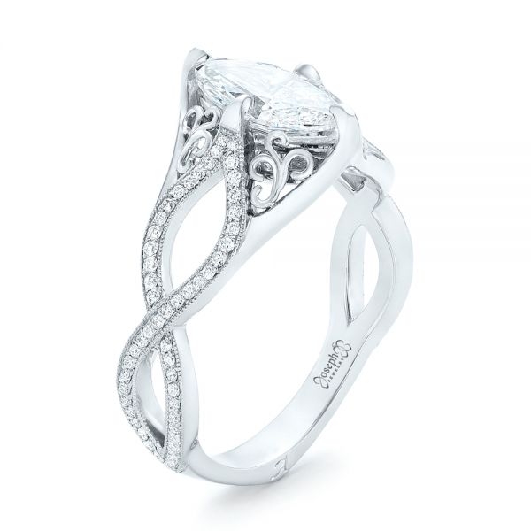 Custom Marquise Diamond Engagement Ring - Image