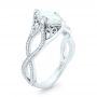 Platinum Custom Marquise Diamond Engagement Ring - Three-Quarter View -  102731 - Thumbnail