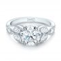 18k White Gold 18k White Gold Custom Marquise Diamond Engagement Ring - Flat View -  100647 - Thumbnail