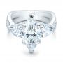 14k White Gold 14k White Gold Custom Marquise Diamond Engagement Ring - Flat View -  101227 - Thumbnail