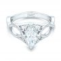  Platinum Custom Marquise Diamond Engagement Ring - Flat View -  102731 - Thumbnail