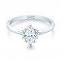 14k White Gold Custom Marquise Diamond Engagement Ring - Flat View -  103477 - Thumbnail