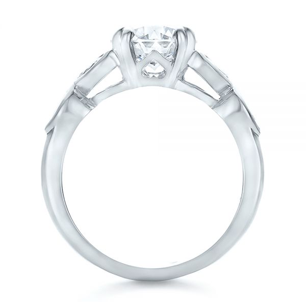 18k White Gold 18k White Gold Custom Marquise Diamond Engagement Ring - Front View -  100647