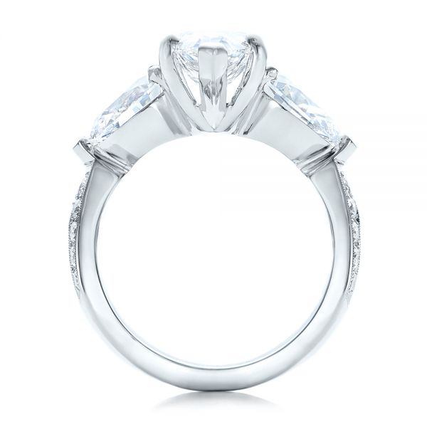 Platinum Custom Marquise Diamond Engagement Ring - Front View - 101227