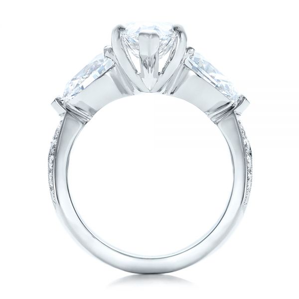 18k White Gold 18k White Gold Custom Marquise Diamond Engagement Ring - Front View -  101227