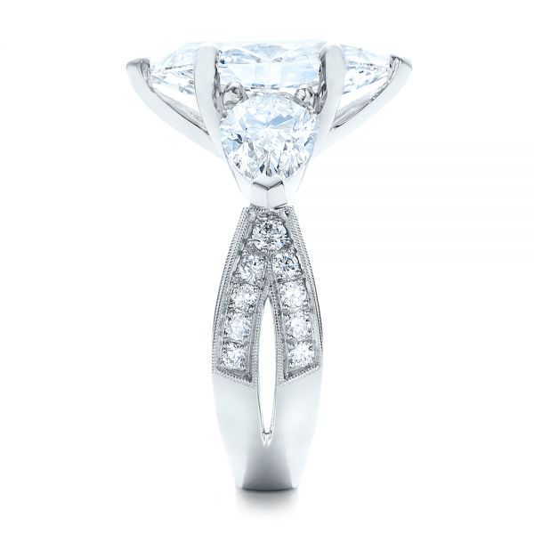 18k White Gold 18k White Gold Custom Marquise Diamond Engagement Ring - Side View -  101227