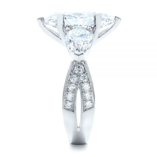 14k White Gold 14k White Gold Custom Marquise Diamond Engagement Ring - Side View -  101227