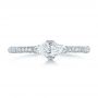 14k White Gold Custom Marquise Diamond Engagement Ring - Top View -  100573 - Thumbnail