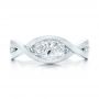 14k White Gold Custom Marquise Diamond Engagement Ring - Top View -  100824 - Thumbnail