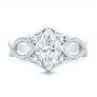  Platinum Custom Marquise Diamond Engagement Ring - Top View -  102731 - Thumbnail