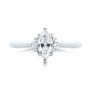 14k White Gold Custom Marquise Diamond Engagement Ring - Top View -  103477 - Thumbnail