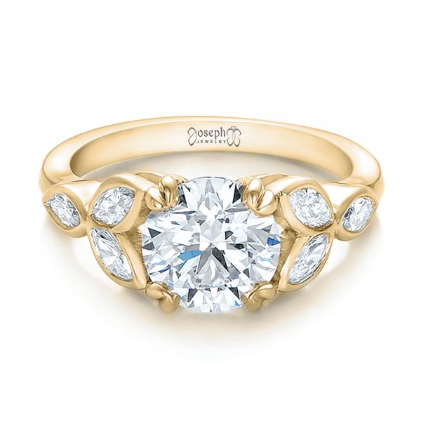 14k Yellow Gold 14k Yellow Gold Custom Marquise Diamond Engagement Ring - Flat View - 100647