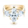 18k Yellow Gold 18k Yellow Gold Custom Marquise Diamond Engagement Ring - Flat View -  101227 - Thumbnail