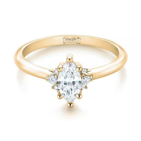 18k Yellow Gold 18k Yellow Gold Custom Marquise Diamond Engagement Ring - Flat View - 103477