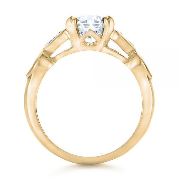 18k Yellow Gold 18k Yellow Gold Custom Marquise Diamond Engagement Ring - Front View -  100647
