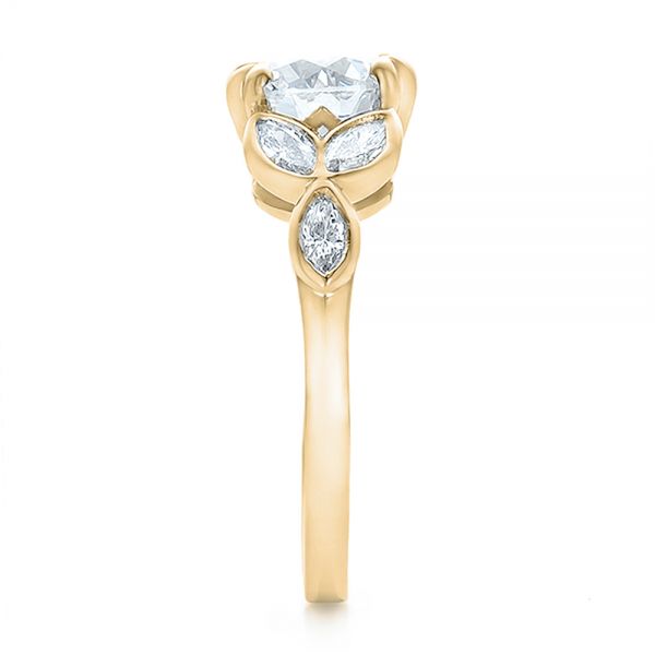 14k Yellow Gold 14k Yellow Gold Custom Marquise Diamond Engagement Ring - Side View - 100647