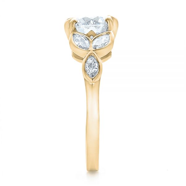 14k Yellow Gold 14k Yellow Gold Custom Marquise Diamond Engagement Ring - Side View -  100647