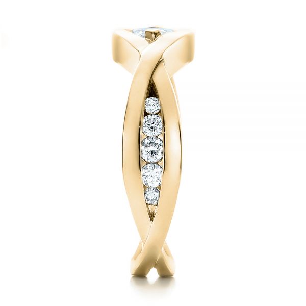 18k Yellow Gold 18k Yellow Gold Custom Marquise Diamond Engagement Ring - Side View -  100824