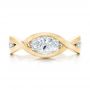 18k Yellow Gold 18k Yellow Gold Custom Marquise Diamond Engagement Ring - Top View -  100824 - Thumbnail