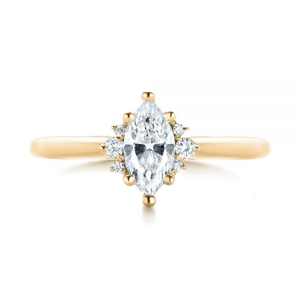 14k Yellow Gold 14k Yellow Gold Custom Marquise Diamond Engagement Ring - Top View -  103477