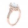 18k Rose Gold 18k Rose Gold Custom Marquise Diamond Halo Engagement Ring - Three-Quarter View -  101998 - Thumbnail