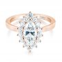 14k Rose Gold 14k Rose Gold Custom Marquise Diamond Halo Engagement Ring - Flat View -  104783 - Thumbnail