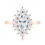 18k Rose Gold 18k Rose Gold Custom Marquise Diamond Halo Engagement Ring - Top View -  104783 - Thumbnail