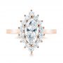 14k Rose Gold 14k Rose Gold Custom Marquise Diamond Halo Engagement Ring - Top View -  104783 - Thumbnail