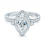  Platinum Platinum Custom Marquise Diamond Halo Engagement Ring - Flat View -  101998 - Thumbnail