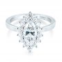18k White Gold 18k White Gold Custom Marquise Diamond Halo Engagement Ring - Flat View -  104783 - Thumbnail
