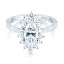  Platinum Custom Marquise Diamond Halo Engagement Ring - Flat View -  104783 - Thumbnail