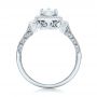 14k White Gold Custom Marquise Diamond Halo Engagement Ring - Front View -  101998 - Thumbnail