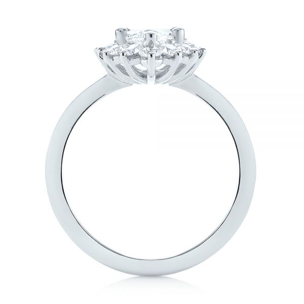  Platinum Custom Marquise Diamond Halo Engagement Ring - Front View -  104783