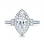 14k White Gold Custom Marquise Diamond Halo Engagement Ring - Top View -  101998 - Thumbnail