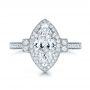 18k White Gold 18k White Gold Custom Marquise Diamond Halo Engagement Ring - Top View -  101998 - Thumbnail