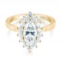18k Yellow Gold 18k Yellow Gold Custom Marquise Diamond Halo Engagement Ring - Flat View -  104783 - Thumbnail