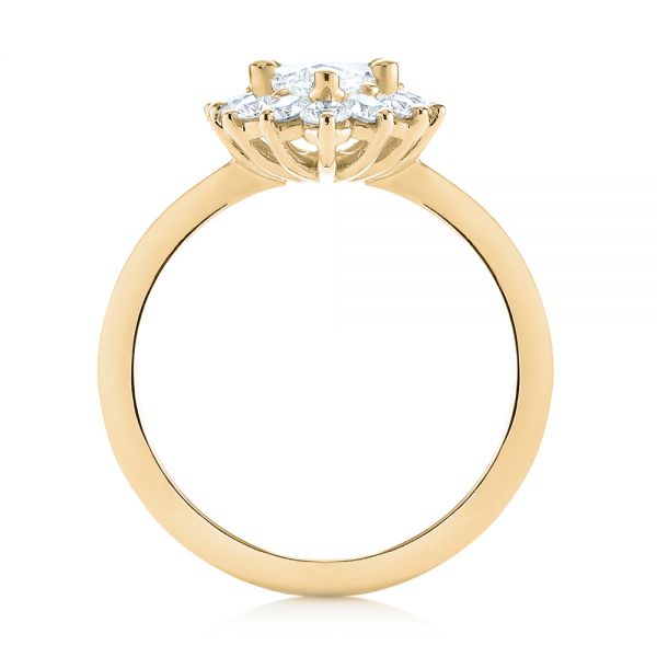 14k Yellow Gold 14k Yellow Gold Custom Marquise Diamond Halo Engagement Ring - Front View - 104783