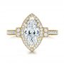 14k Yellow Gold 14k Yellow Gold Custom Marquise Diamond Halo Engagement Ring - Top View -  101998 - Thumbnail