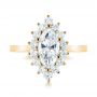 14k Yellow Gold 14k Yellow Gold Custom Marquise Diamond Halo Engagement Ring - Top View -  104783 - Thumbnail