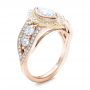 14k Rose Gold And 18K Gold 14k Rose Gold And 18K Gold Custom Marquise Diamond Two-tone Engagement Ring - Three-Quarter View -  101258 - Thumbnail
