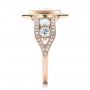 18k Rose Gold And 14K Gold 18k Rose Gold And 14K Gold Custom Marquise Diamond Two-tone Engagement Ring - Side View -  101258 - Thumbnail