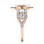 14k Rose Gold And 18K Gold 14k Rose Gold And 18K Gold Custom Marquise Diamond Two-tone Engagement Ring - Side View -  101258 - Thumbnail
