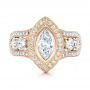 14k Rose Gold And 18K Gold 14k Rose Gold And 18K Gold Custom Marquise Diamond Two-tone Engagement Ring - Top View -  101258 - Thumbnail