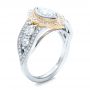  Platinum And 18K Gold Custom Marquise Diamond Two-tone Engagement Ring - Three-Quarter View -  101258 - Thumbnail
