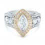  Platinum And Platinum Platinum And Platinum Custom Marquise Diamond Two-tone Engagement Ring - Flat View -  101258 - Thumbnail