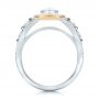 Platinum And 18K Gold Custom Marquise Diamond Two-tone Engagement Ring - Front View -  101258 - Thumbnail