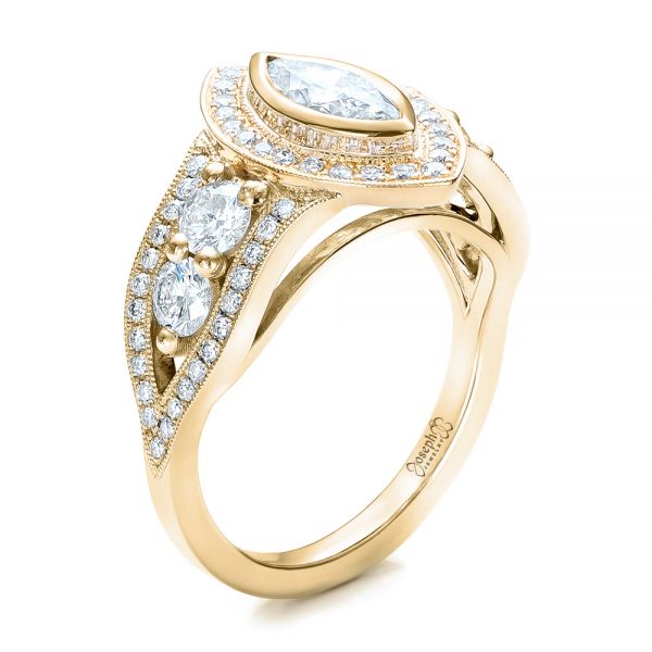 Kwiat | Engagement Ring with a Marquise Diamond Diamond and Double Side  Stones in 18K Rose Gold - Kwiat