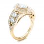14k Yellow Gold And Platinum 14k Yellow Gold And Platinum Custom Marquise Diamond Two-tone Engagement Ring - Three-Quarter View -  101258 - Thumbnail